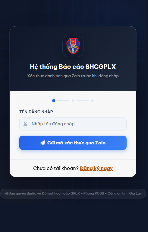 Màn đăng nhập có liên kết đăng ký tài khoản